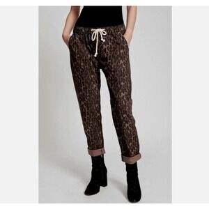 NWT OneTeaspoon Pants Sz XS Bronze Leo B Leopard  Shabbies Cotton Elastic Waist